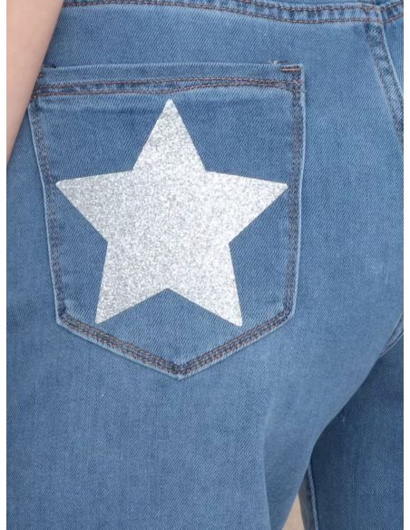 Bermuda denim estrella glitter talla grande
