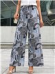 Pantalon palazzo en lycra à imprimé géométrique