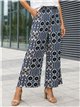 Circle print lycra palazzo trousers