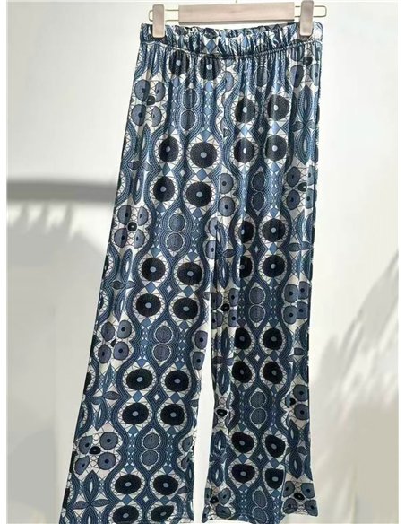 Circle print lycra palazzo trousers