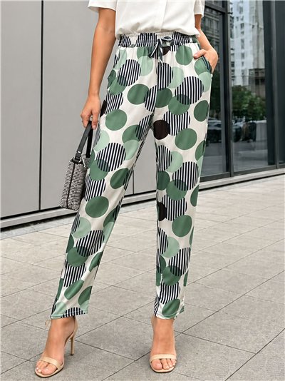 Pantalón estampado lunares y rayas