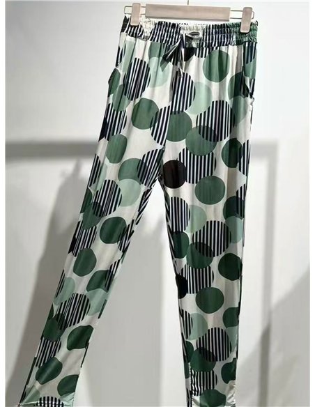 Pantalón estampado lunares y rayas