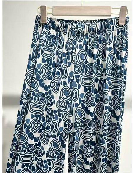 Pantalón palazzo lycra estampado geométrico
