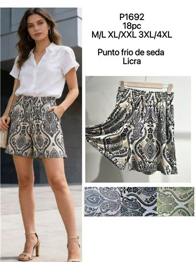 Pantalón corto lycra estampado paisley 2
