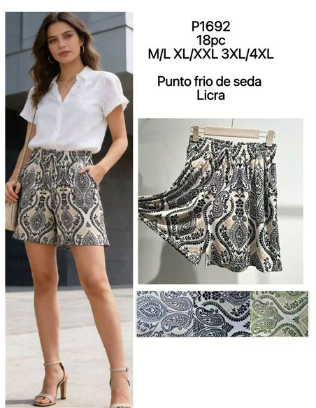 Pantalón corto lycra estampado paisley