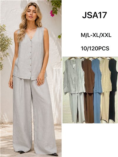 Completo taglie forti: canotta fluida e pantaloni palazzo 2