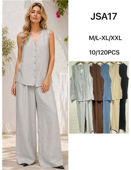 Completo taglie forti: canotta fluida e pantaloni palazzo