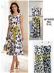 Vestido midi floral sin mangas con cinturón