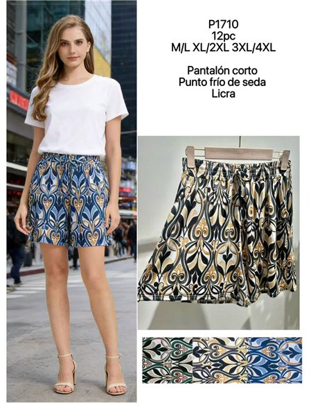 Pantalón corto lycra estampado art déco
