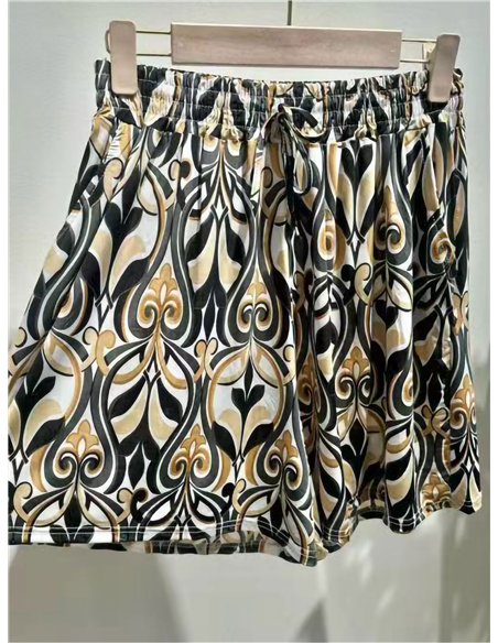 Pantalón corto lycra estampado art déco