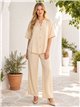 Conjunto talla grande blusa fluida y pantalón recto