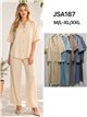 Conjunto talla grande blusa fluida y pantalón recto