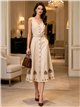 Besticktes Leinen-Midihemdkleid