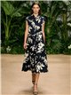 Vestido camisero midi estampado floral