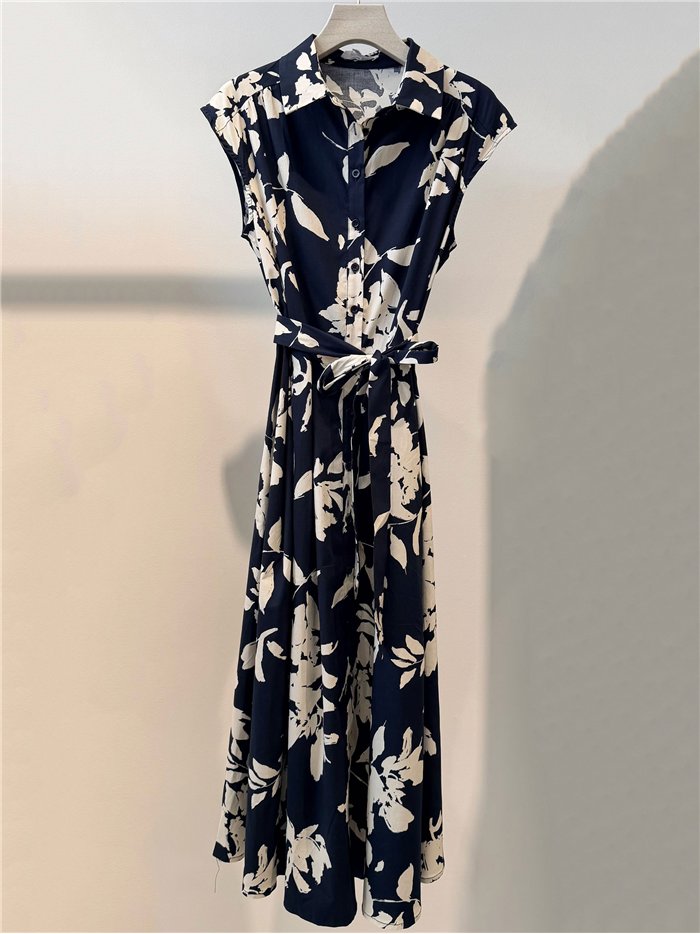 Vestido camisero midi estampado floral