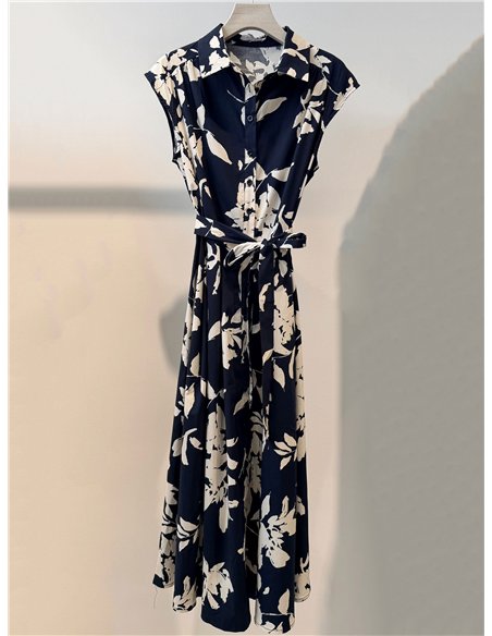 Vestido camisero midi estampado floral