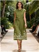Vestido camisero midi bordado
