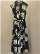 Vestido camisero midi lino estampado flores