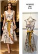 Botanical print midi dress with belt