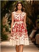 Floral midi dress with waist belt