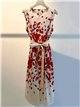 Floral midi dress with waist belt