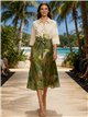 Printed shirt midi dress