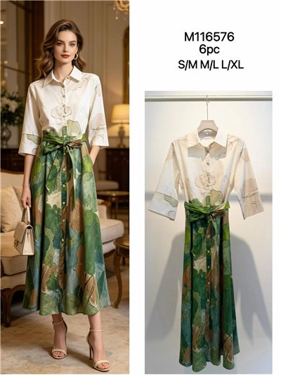 Printed shirt midi dress 2