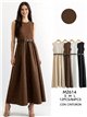 Sleeveless contrast belted maxi dress