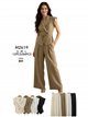 Conjunto chaleco lino cruzado con pantalón palazzo