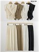 Conjunto chaleco lino cruzado con pantalón palazzo