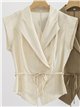 Conjunto chaleco lino cruzado con pantalón palazzo