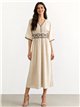 Vestido largo lino bordado estilo boho