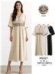 Vestido largo lino bordado estilo boho