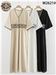 Vestido largo lino bordado estilo boho