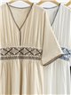 Vestido largo lino bordado estilo boho