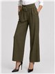 Straight leg trousers with buckle belt