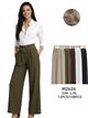 Straight leg trousers with buckle belt