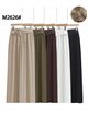 Straight leg trousers with buckle belt