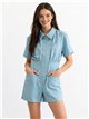 Mono camisero corto con bolsillos