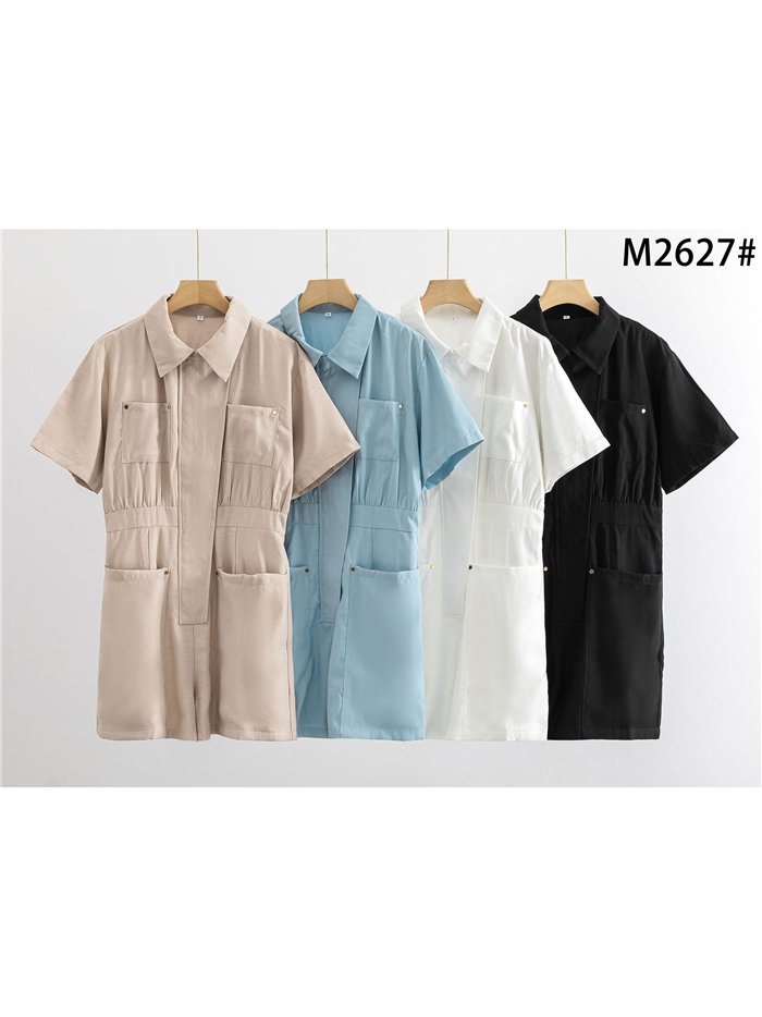 Mono camisero corto con bolsillos
