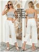 calças culote de ganga com bolinhas