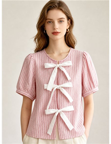 Blusa rayas con lazos