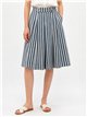 Pantalón culotte amplio rayas con pinzas