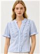 Blusa rayas volantes fruncidos