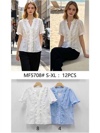 Blusa popelín con volantes 2