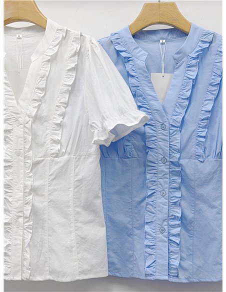 Blusa popelín con volantes