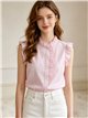 Blusa rayas sin mangas con volante