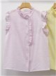 Blusa rayas sin mangas con volante