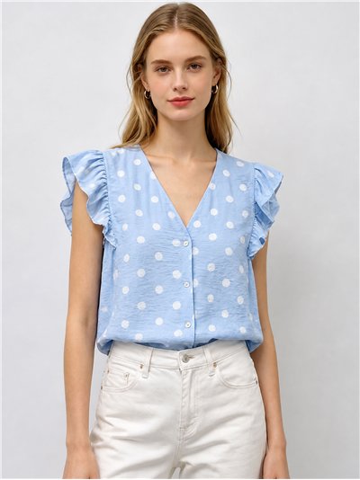 Blusa lunares manga volante