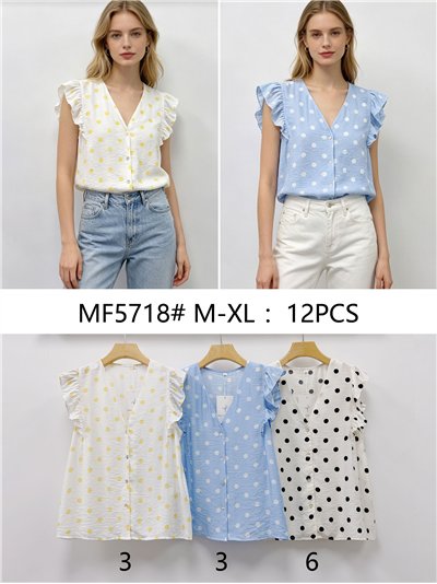 Blusa lunares manga volante 2